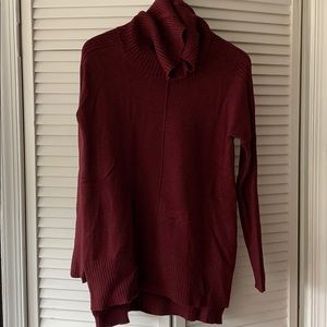 Maroon tunic cowl neck sweater